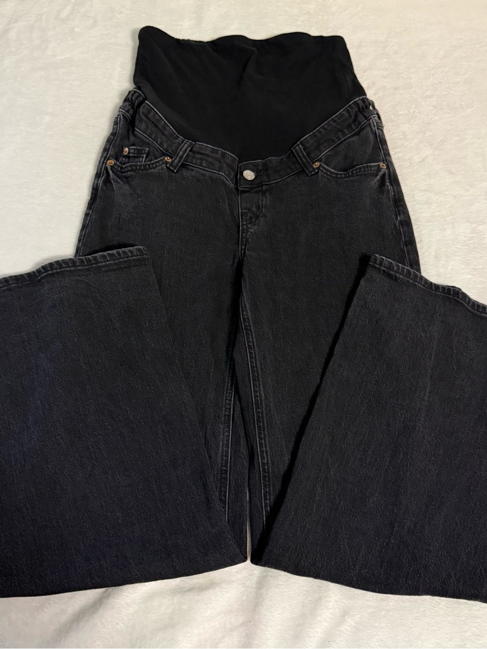 H&M Black Maternity Wide-Leg Jeans